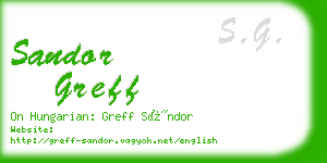 sandor greff business card